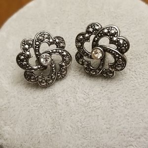 Vintage silver and crystal earrings